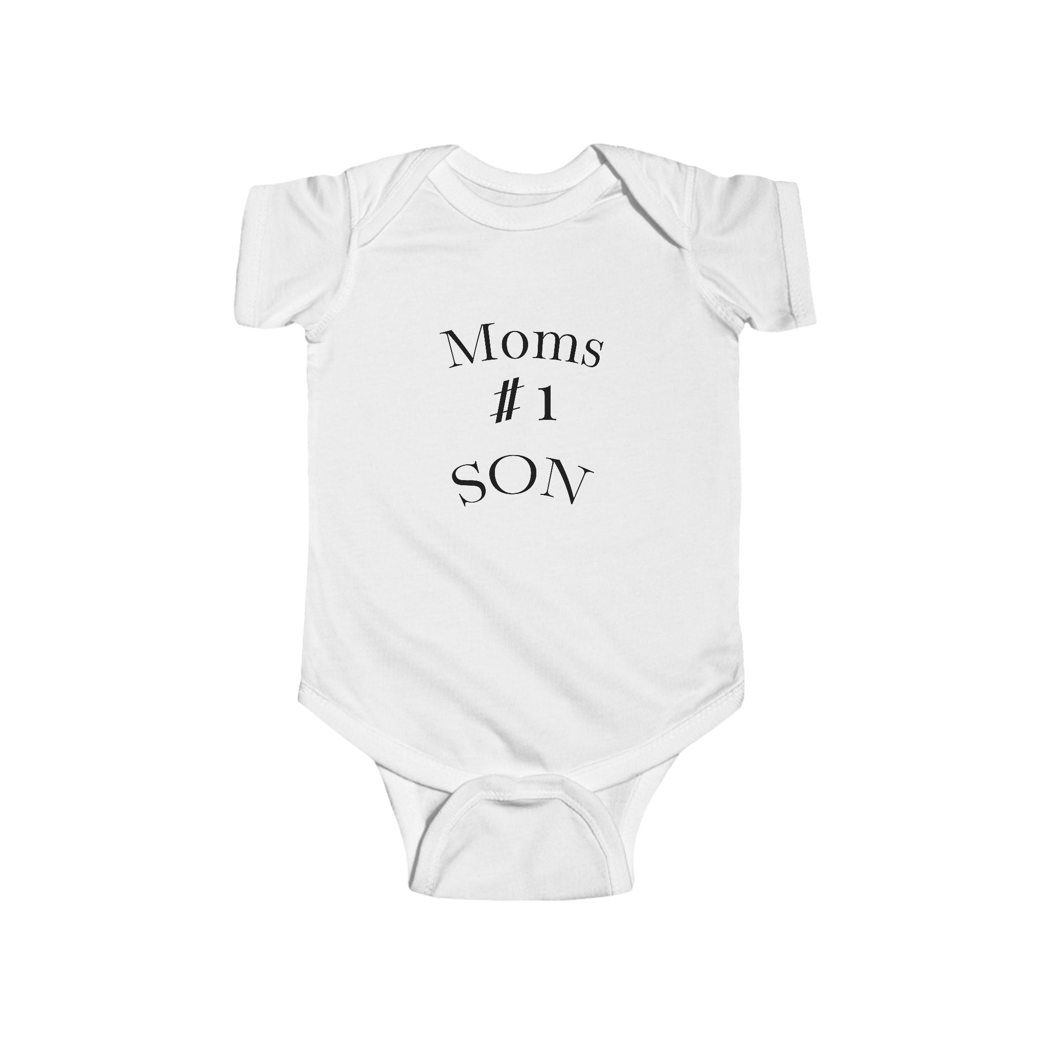 Infant Bodysuit - "Moms #1 Son" Cute Newborn Onesie with Halo Baby Logo