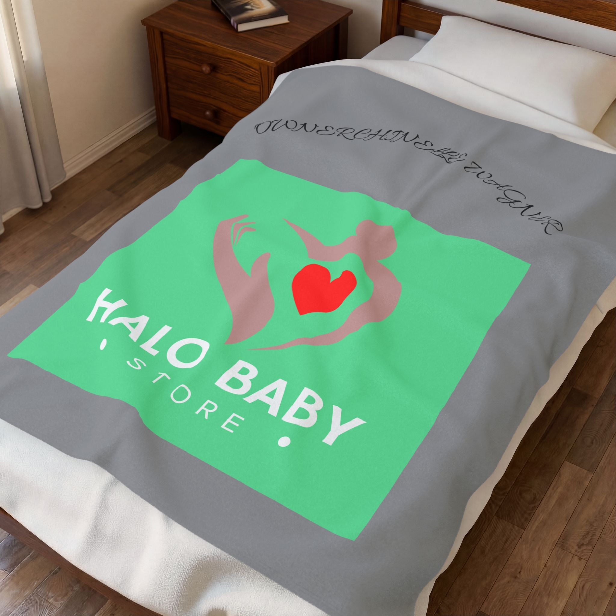 Velveteen Plush Blanket — Halo Baby Store Heart Logo Baby Shower Gift