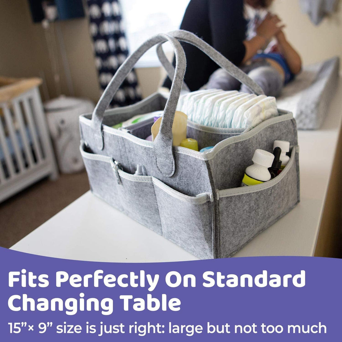 Baby Diaper Caddy Organizer Portable Nursery Storage Changing Table