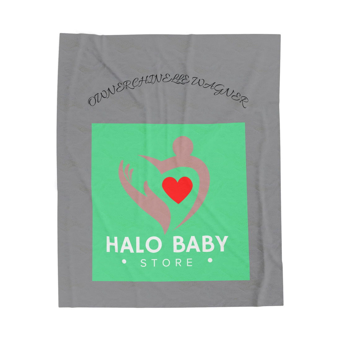 Velveteen Plush Blanket — Halo Baby Store Heart Logo Baby Shower Gift