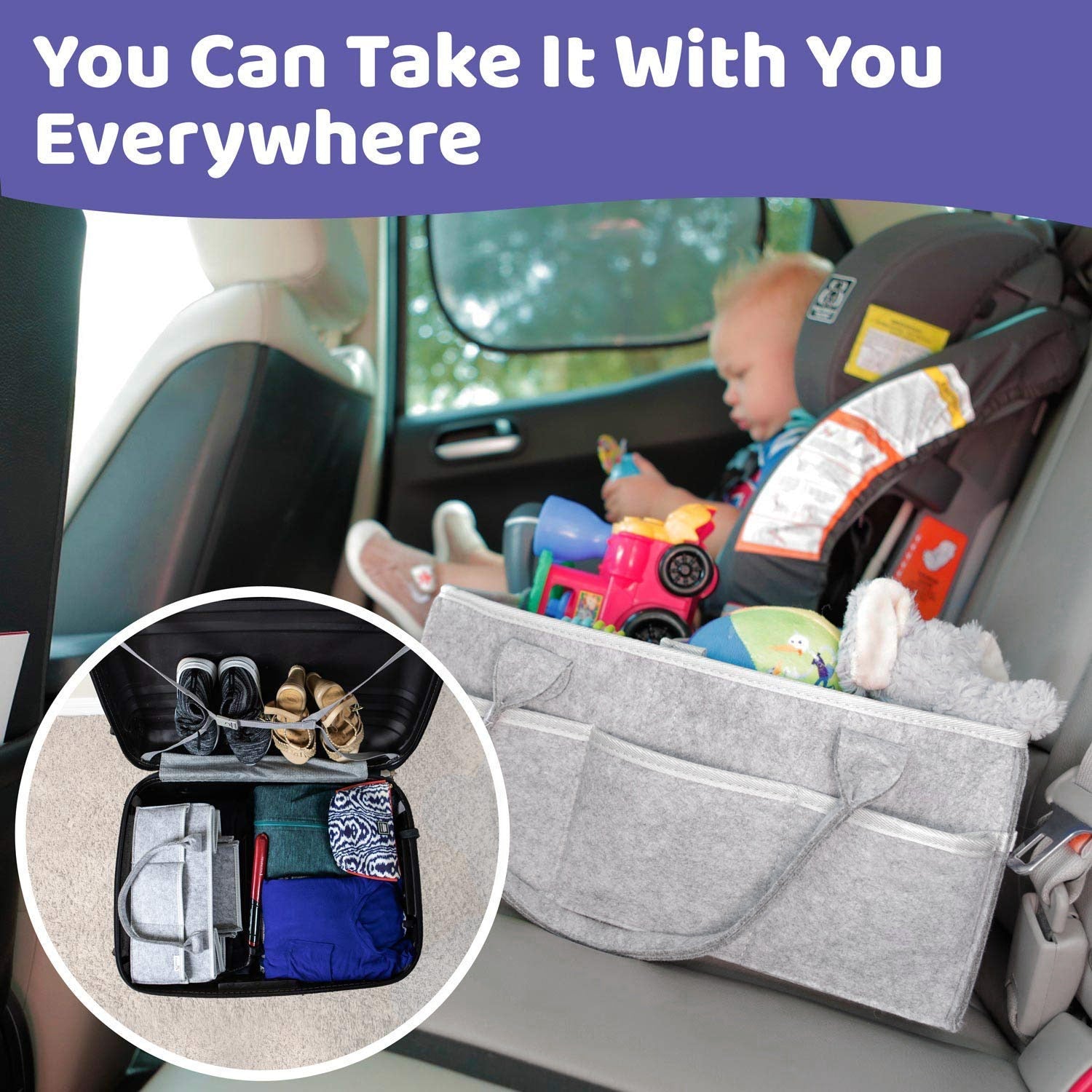 Baby Diaper Caddy Organizer Portable Nursery Storage Changing Table