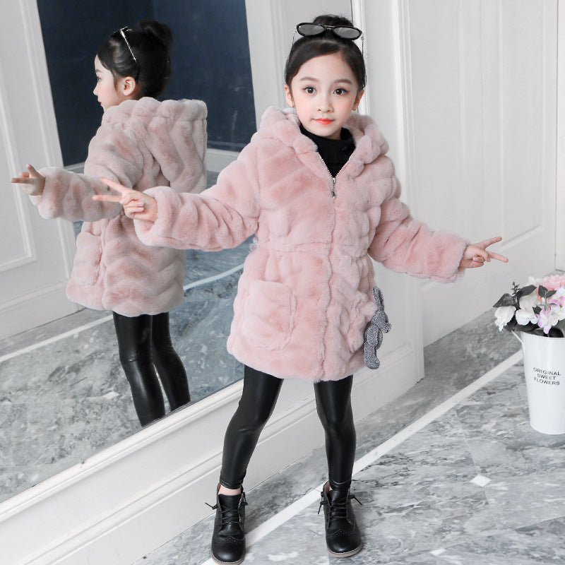 Girls' Thickened Imitation Fur Coat for Autumn/Winter - # GIAA22210012 & GIAA21210035