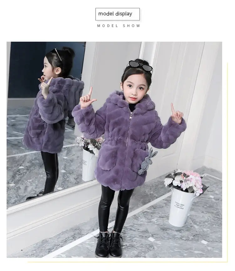 Girls' Thickened Imitation Fur Coat for Autumn/Winter - # GIAA22210012 & GIAA21210035