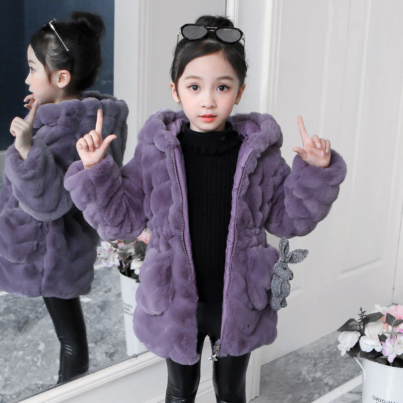 Girls' Thickened Imitation Fur Coat for Autumn/Winter - # GIAA22210012 & GIAA21210035