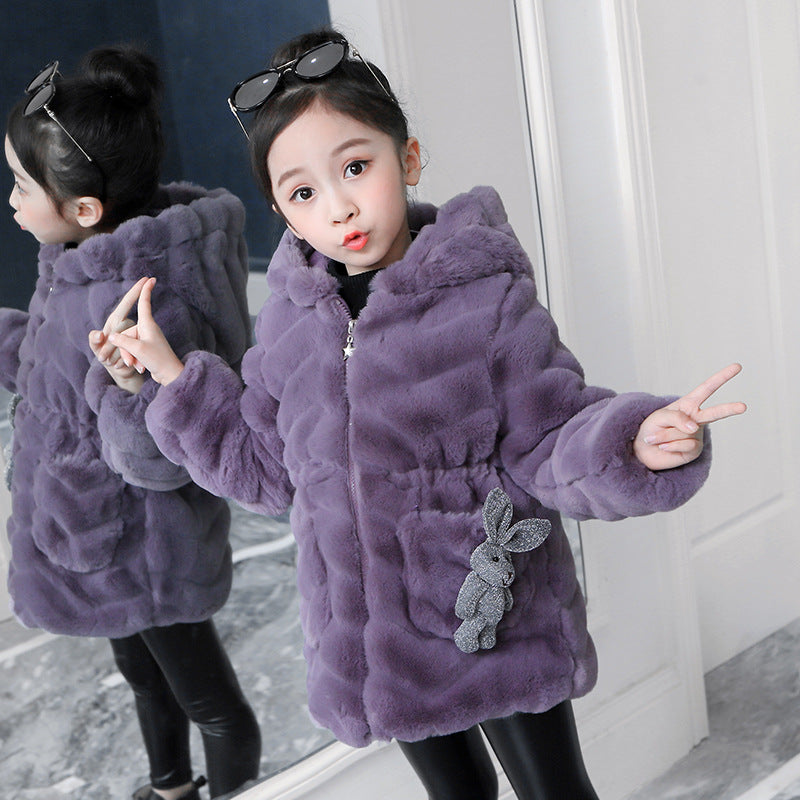 Girls' Thickened Imitation Fur Coat for Autumn/Winter - # GIAA22210012 & GIAA21210035