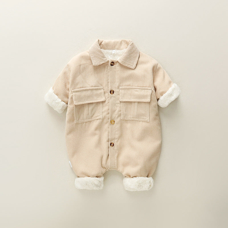 Thickened Cotton Padded Jumpsuit for Newborns