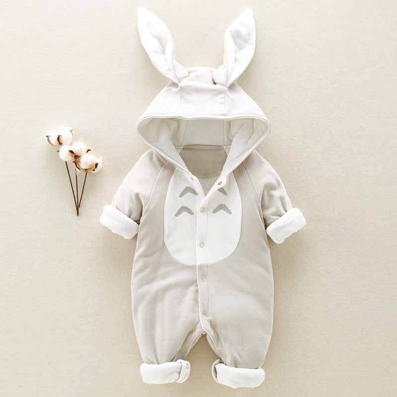 Totoro Cotton Hooded Baby Jumpsuit | For Newborns - # BAAA21110064