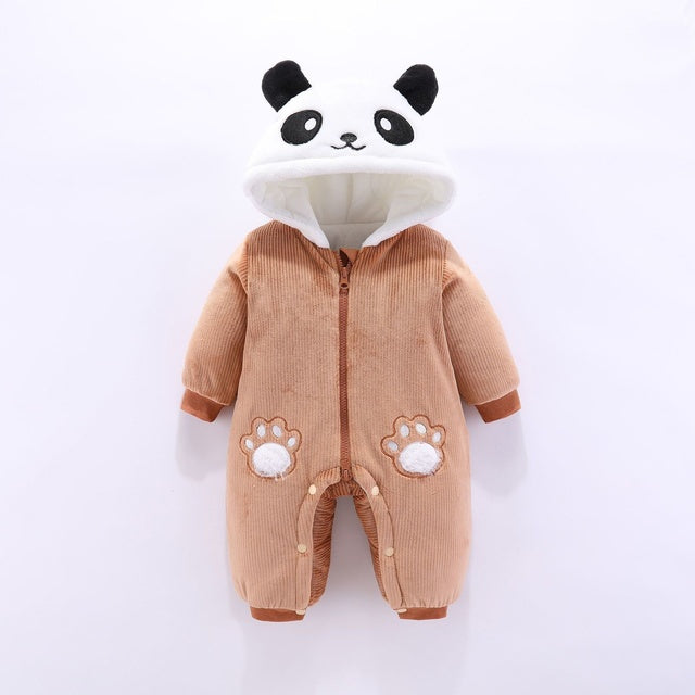 Winter Panda Baby Hoodie Jumpsuit | For Newborns - M# BAAA21110063